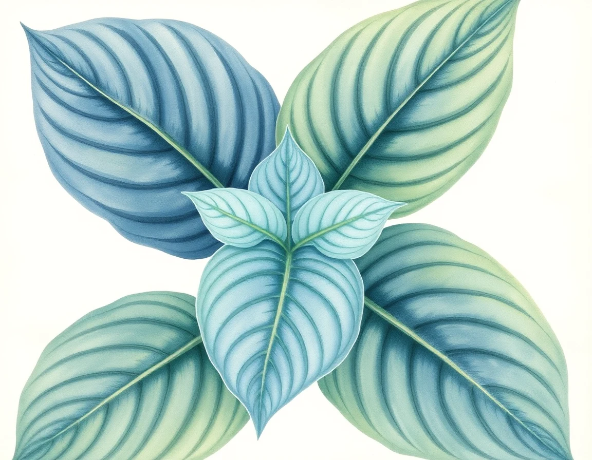 Watercolor illustration of Hosta 'Sissy's Siberian Eyes'