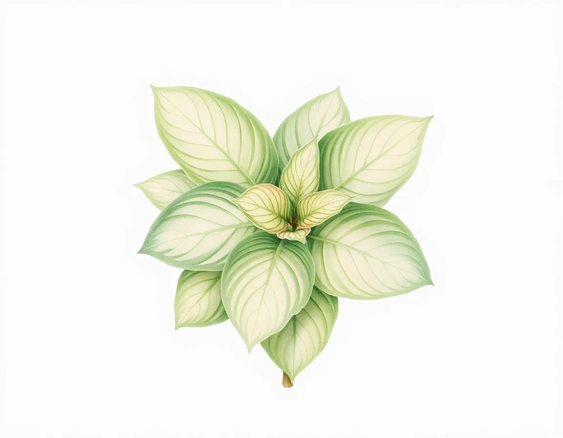Watercolor illustration of Hosta 'Sister Garned'