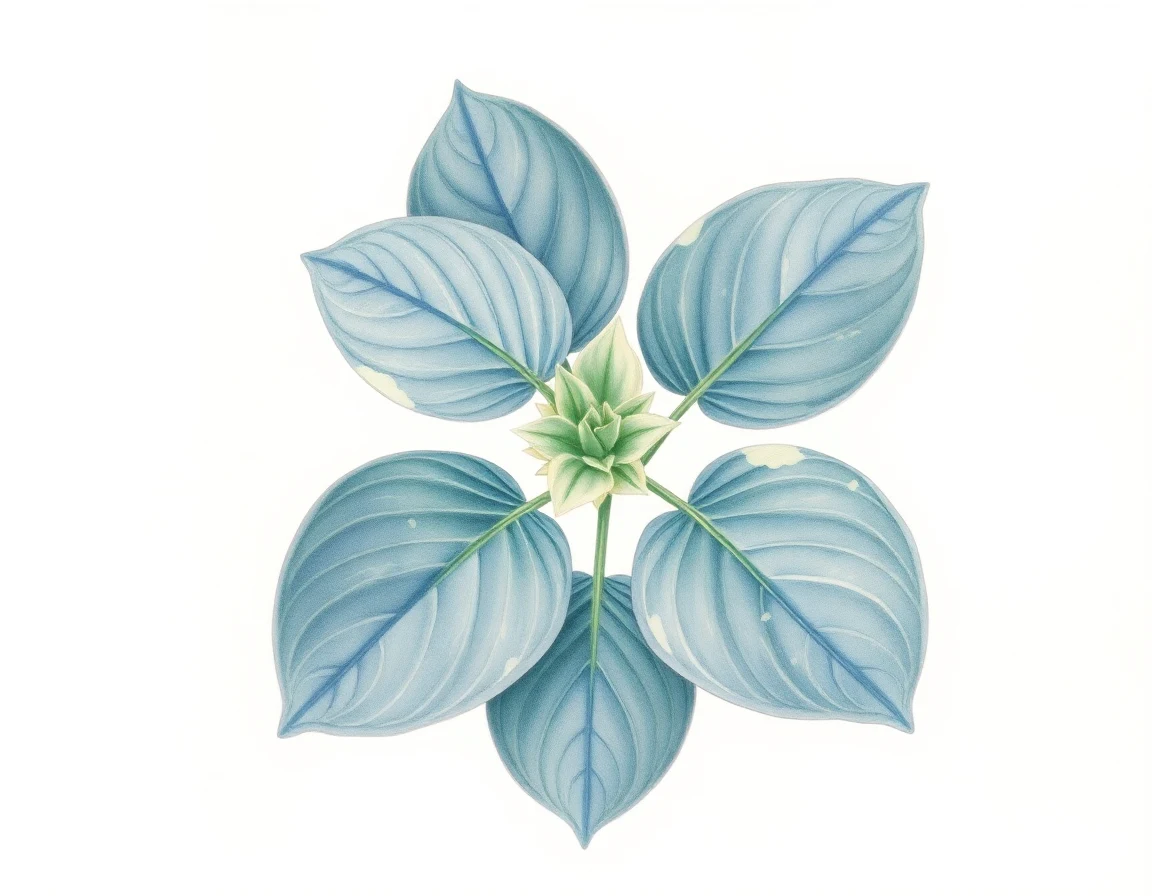 Watercolor illustration of Hosta 'Sleeping Beauty'