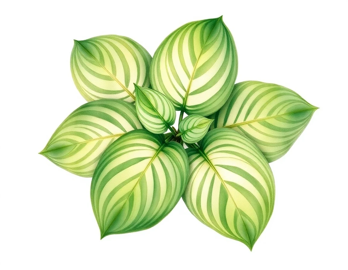 Watercolor illustration of Hosta 'Slick Willie'