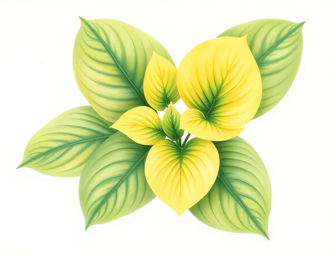 Watercolor illustration of Hosta 'Small Sum'