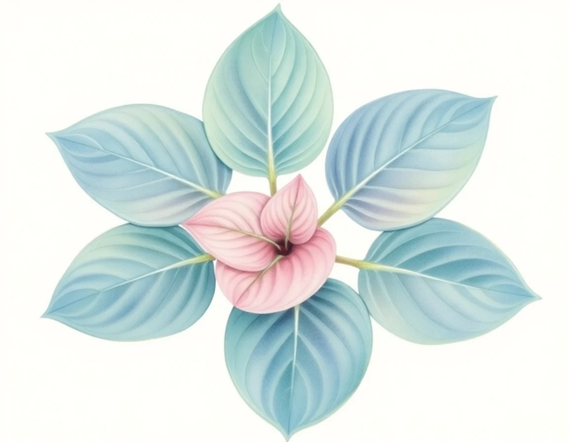 Watercolor illustration of Hosta 'Smiling Susan'