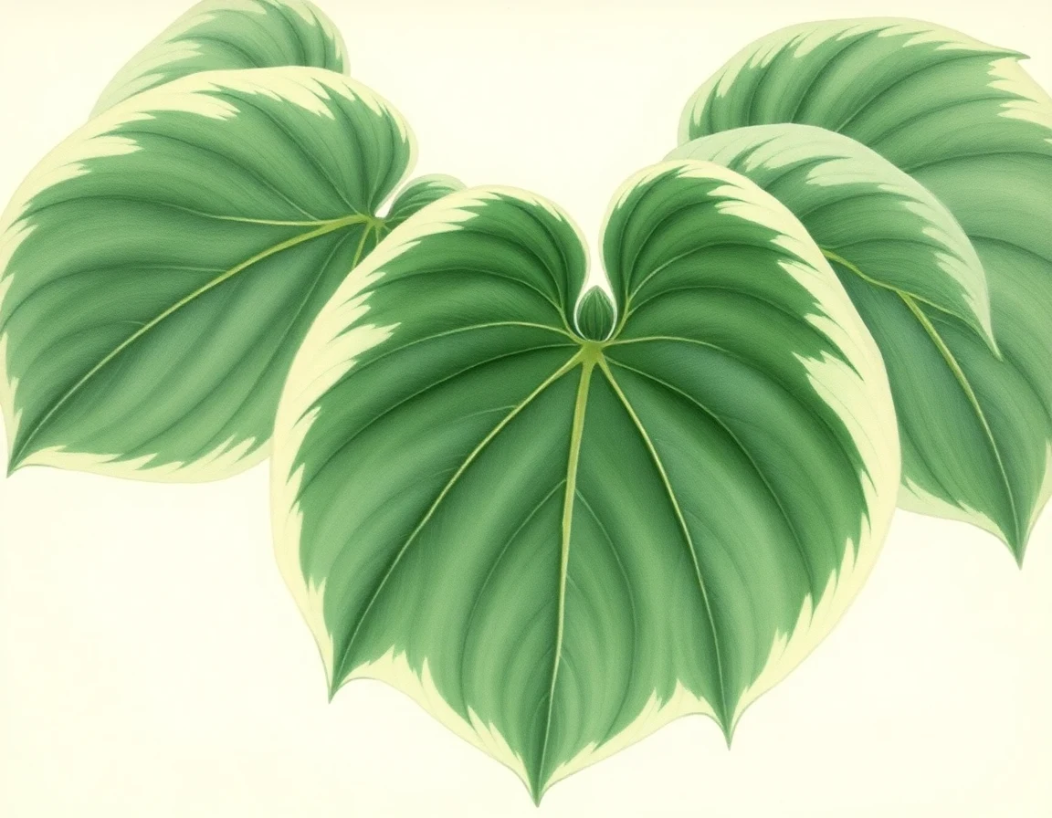 Watercolor illustration of Hosta 'Smokerise Frosted Vase'