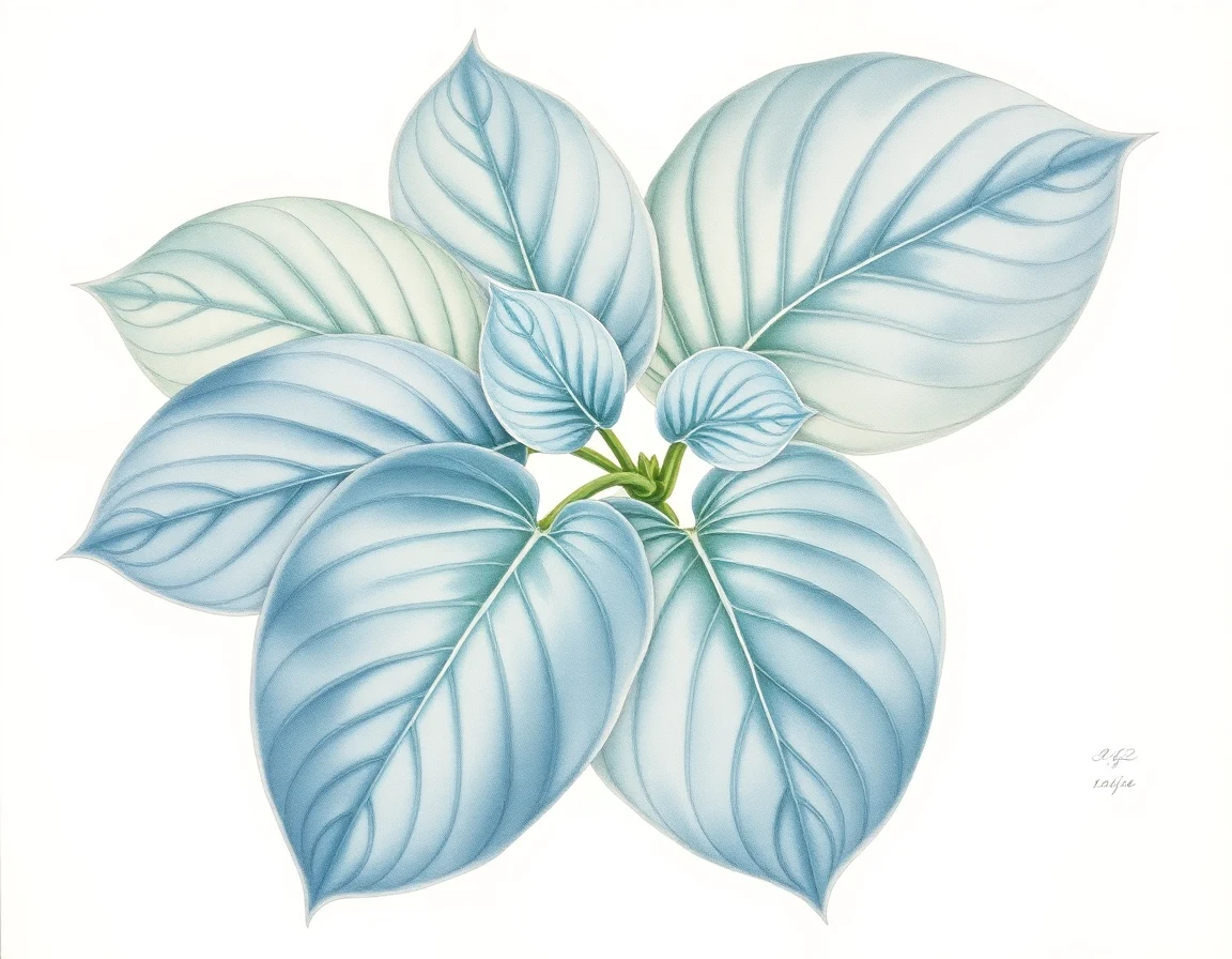 Watercolor illustration of Hosta 'Smooth Sailing'