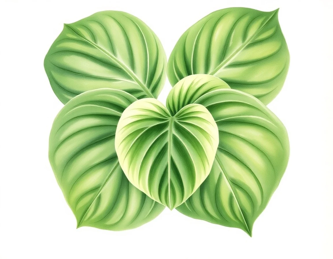 Watercolor illustration of Hosta 'Snow Crust'