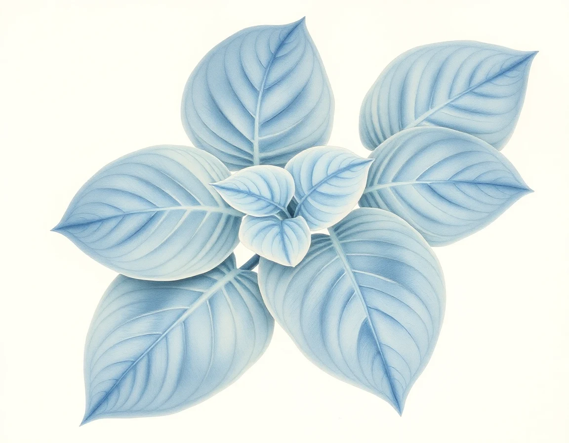 Watercolor illustration of Hosta 'Snowden'