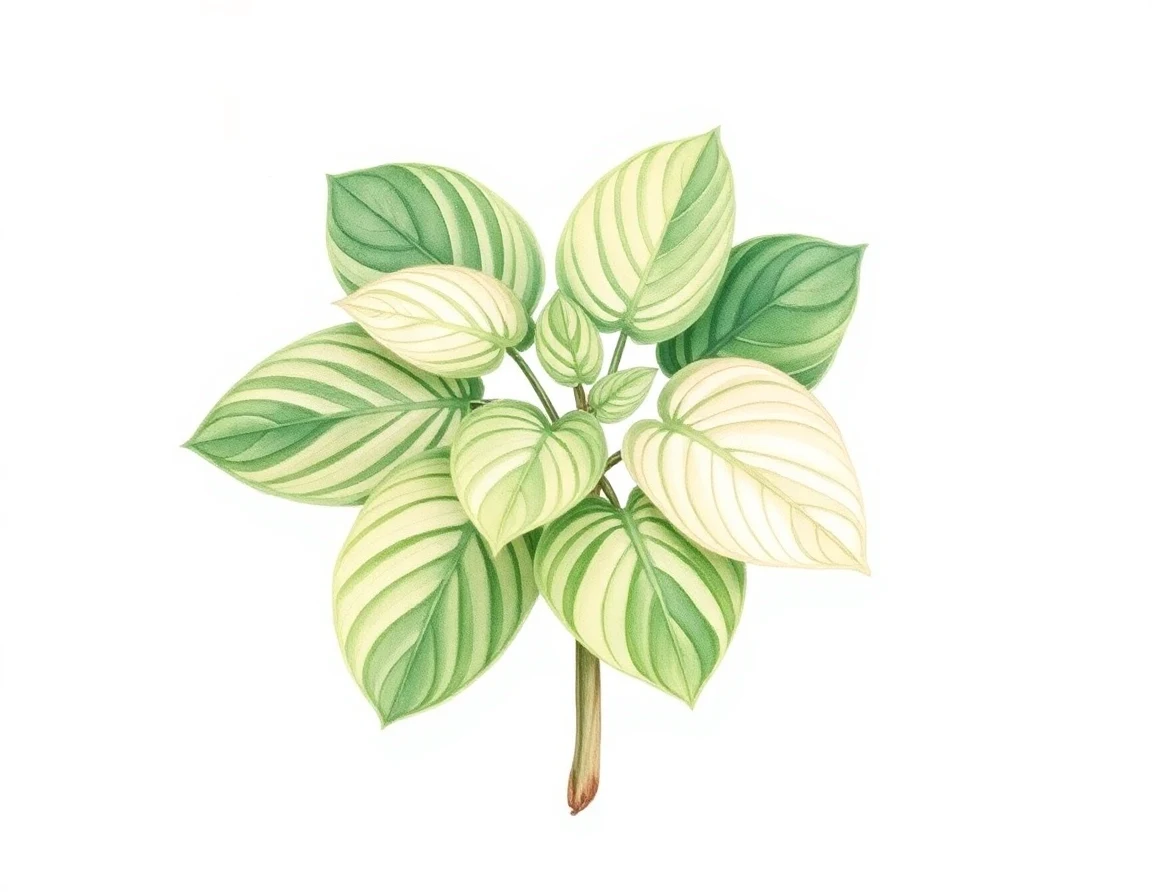 Watercolor illustration of Hosta 'Soft Touch'