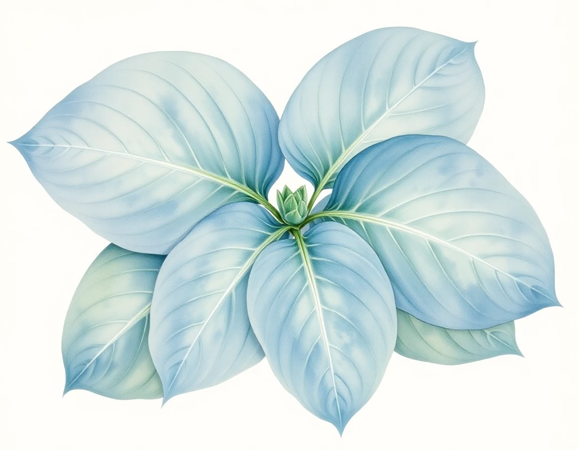 Watercolor illustration of Hosta 'Solar Flare'