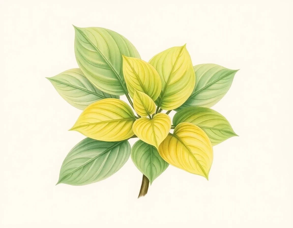 Watercolor illustration of Hosta 'Solar Mouse'
