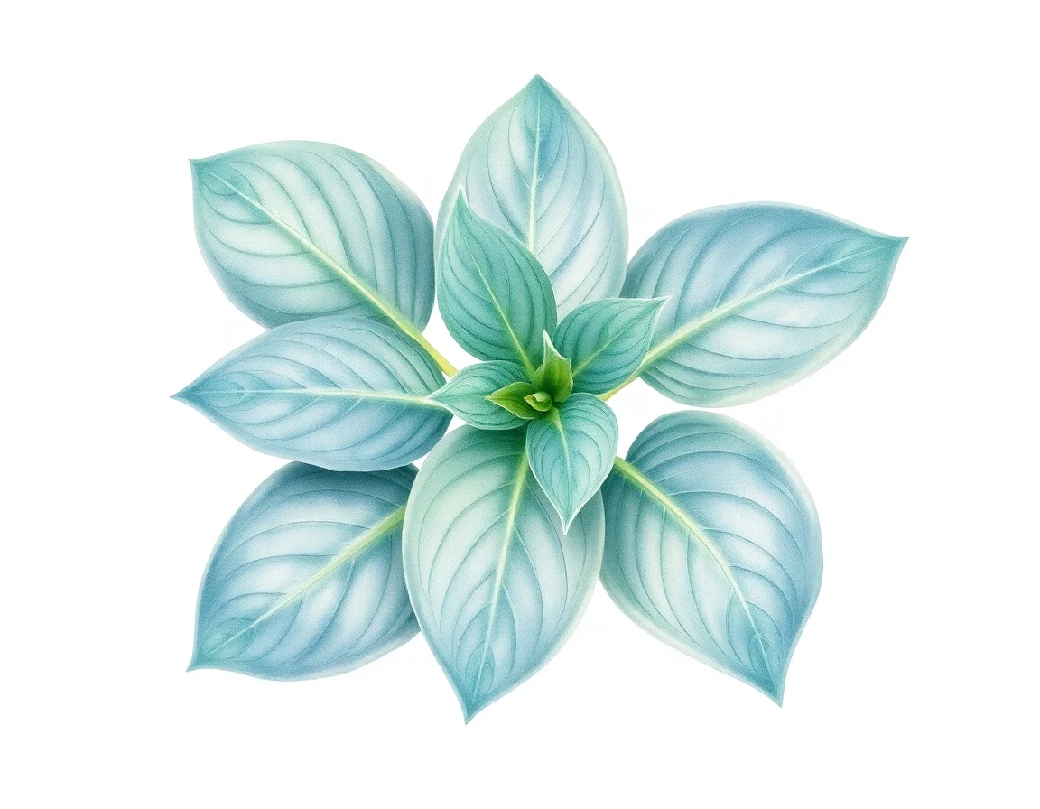 Watercolor illustration of Hosta 'Solo Flight'