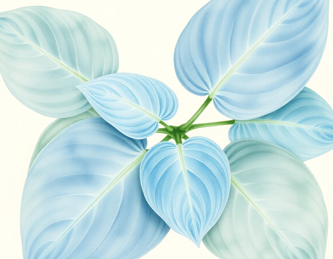 Watercolor illustration of Hosta 'Something Blue'