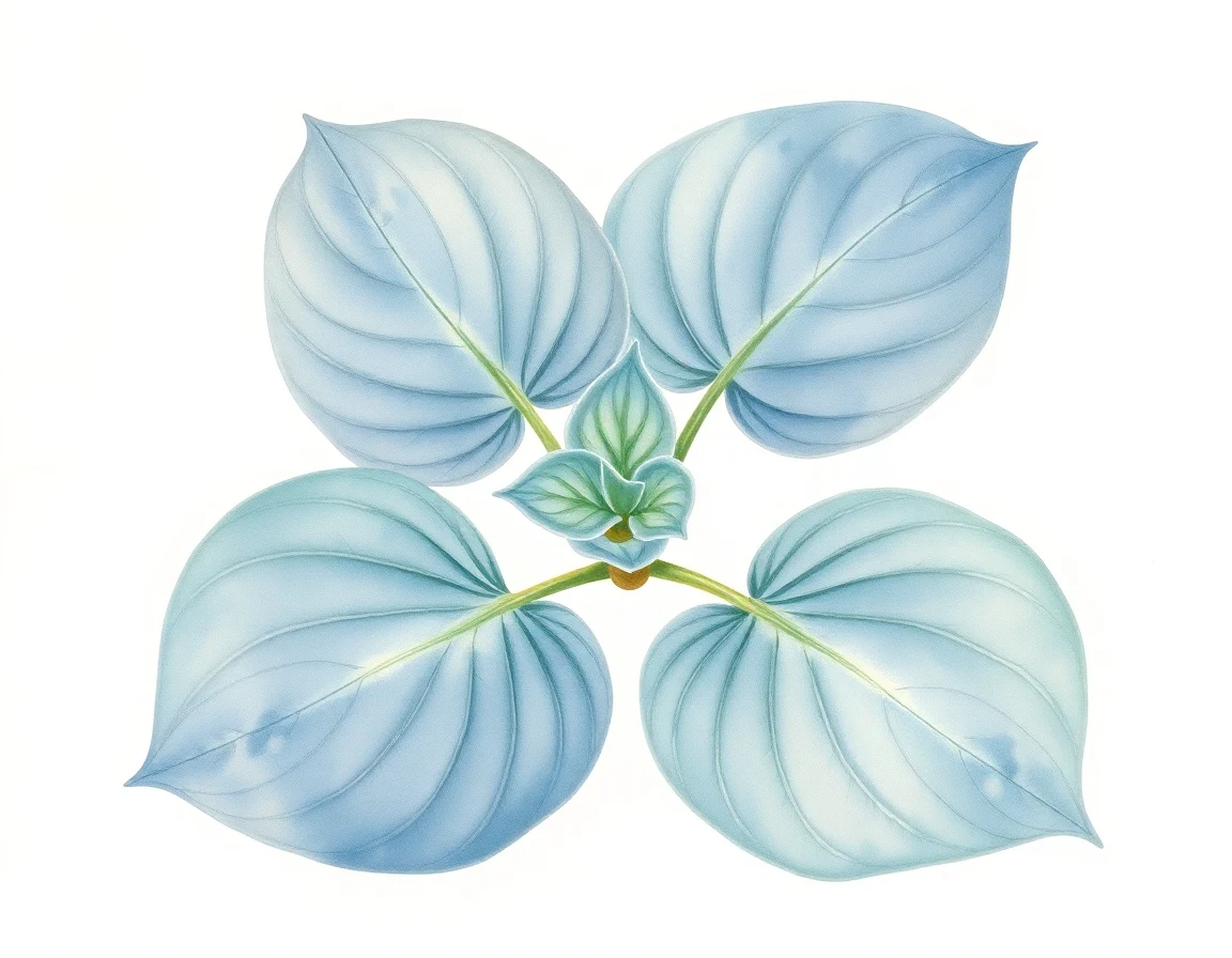Watercolor illustration of Hosta 'Songbird'