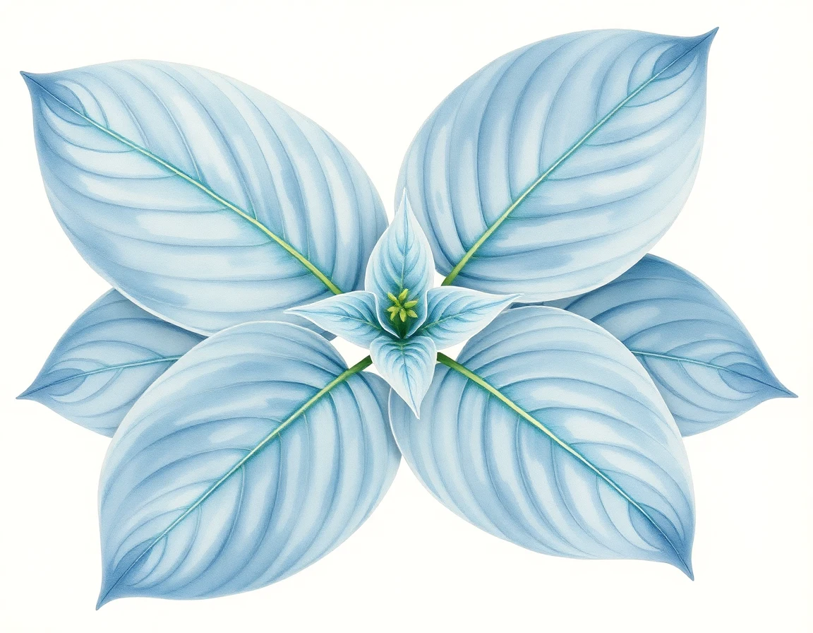 Watercolor illustration of Hosta 'Sookai'