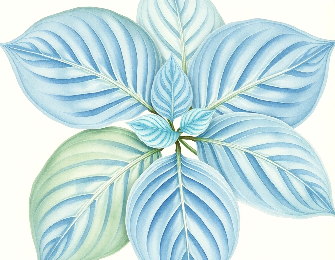 Watercolor illustration of Hosta 'Space Odyssey'