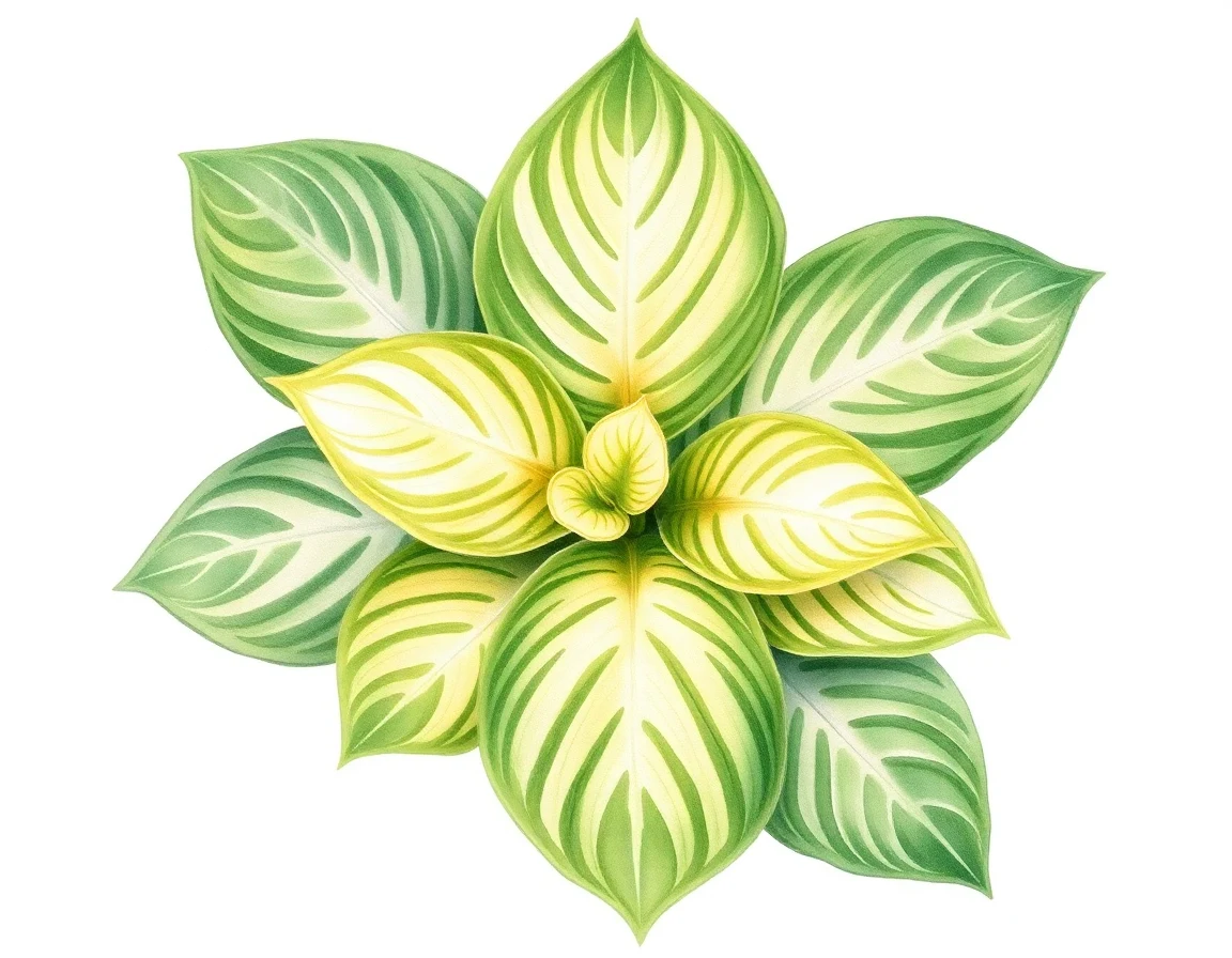 Watercolor illustration of Hosta 'Sparkling Burgundy'