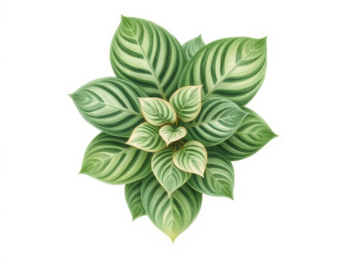 Watercolor illustration of Hosta 'Spartan Gem'