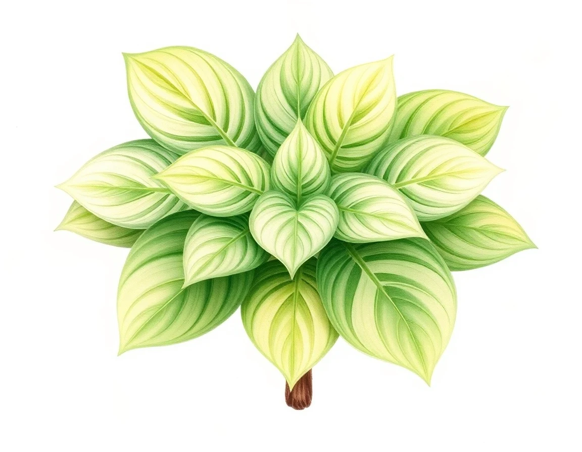 Watercolor illustration of Hosta 'Spike Jones'