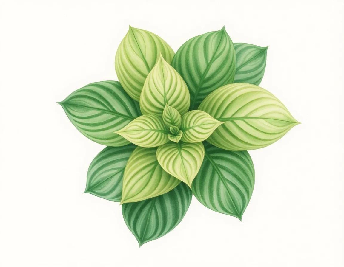 Watercolor illustration of Hosta 'Spingarn's Japan'