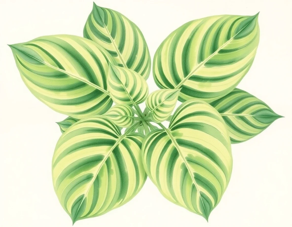 Watercolor illustration of Hosta 'Spinnaker'