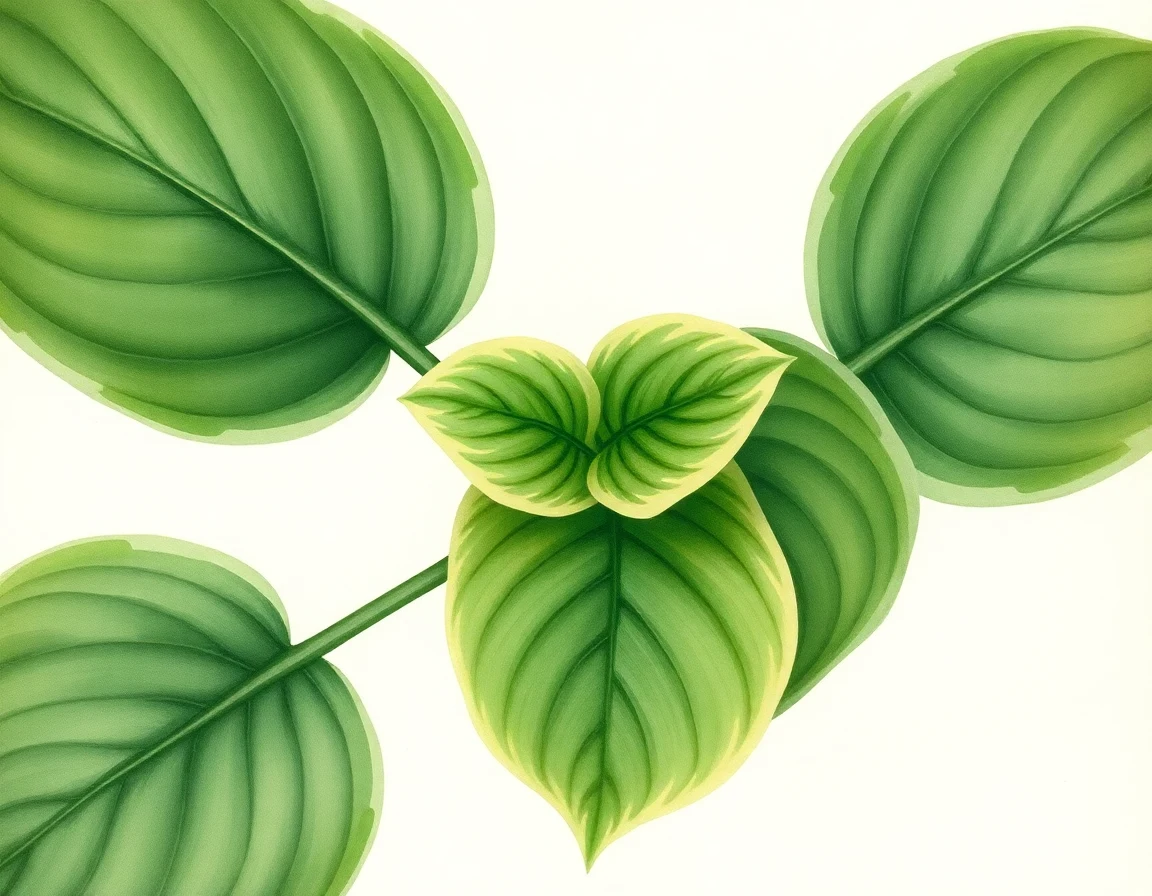 Watercolor illustration of Hosta 'Spitfire'