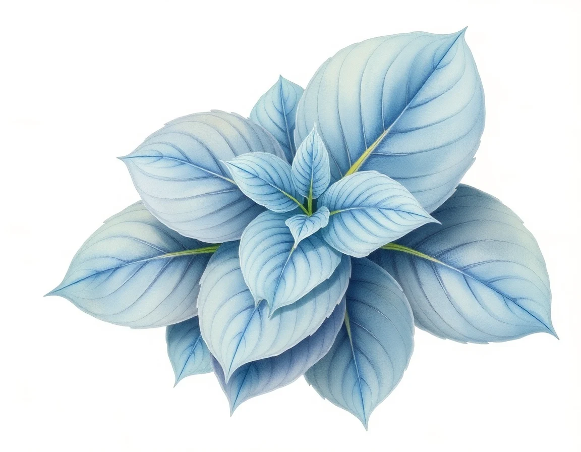 Watercolor illustration of Hosta 'Sportscaster'