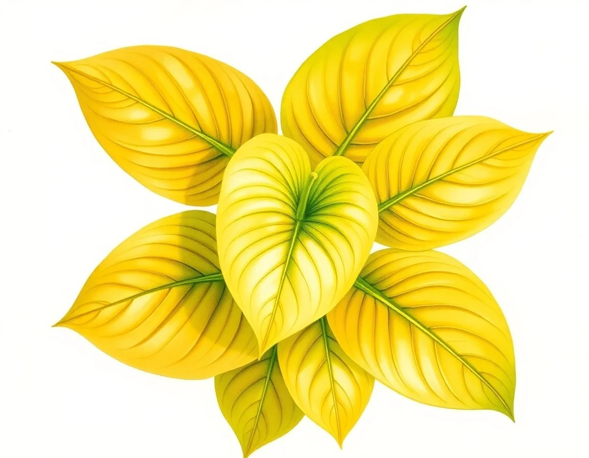 Watercolor illustration of Hosta 'Spring Fever'