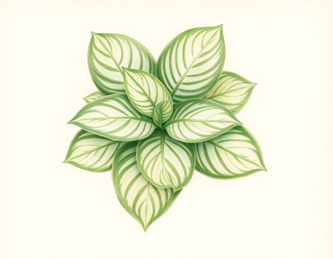 Watercolor illustration of Hosta 'Spring Lace'