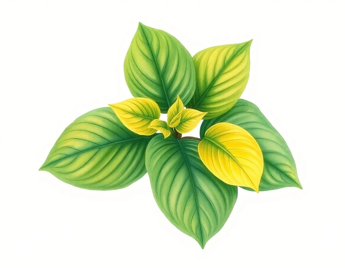 Watercolor illustration of Hosta 'Spun Sulphur'