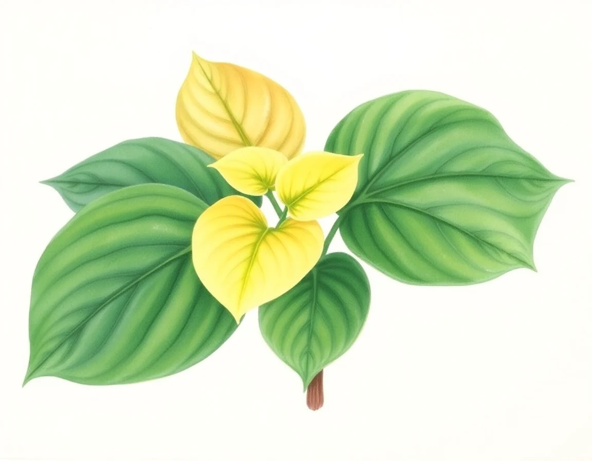 Watercolor illustration of Hosta 'Squire Rich'