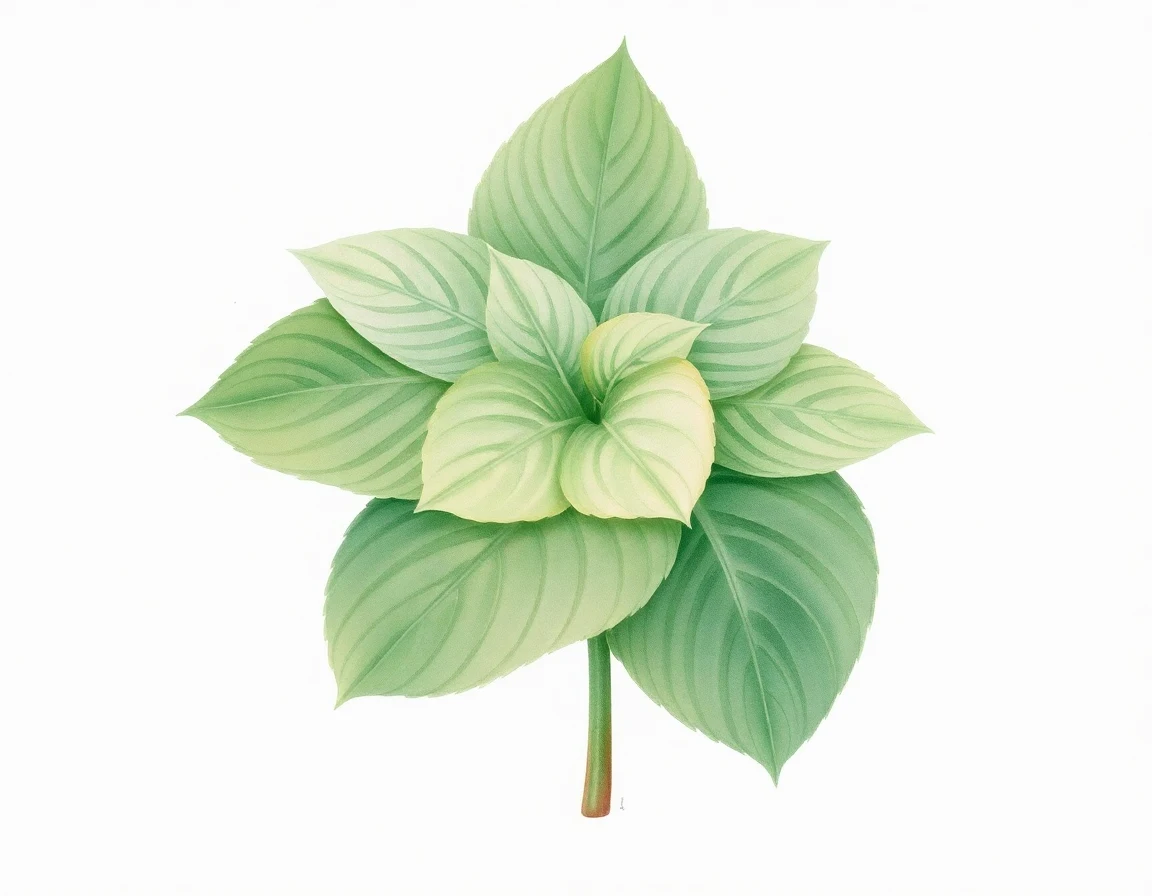 Watercolor illustration of Hosta 'St. Nicholas'