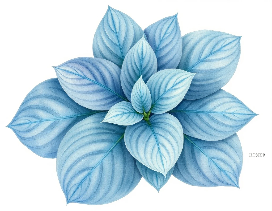 Watercolor illustration of Hosta 'Standard Bearer'