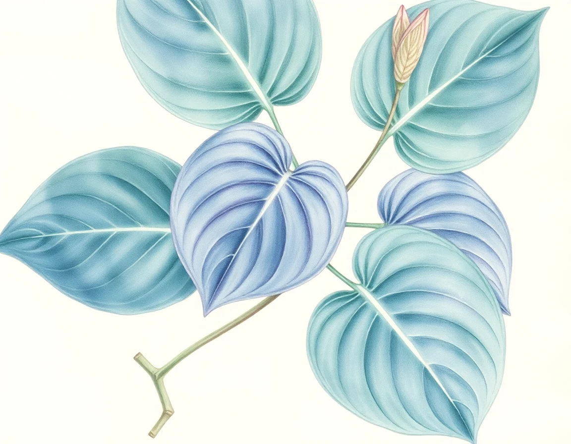Watercolor illustration of Hosta 'Star Struck'