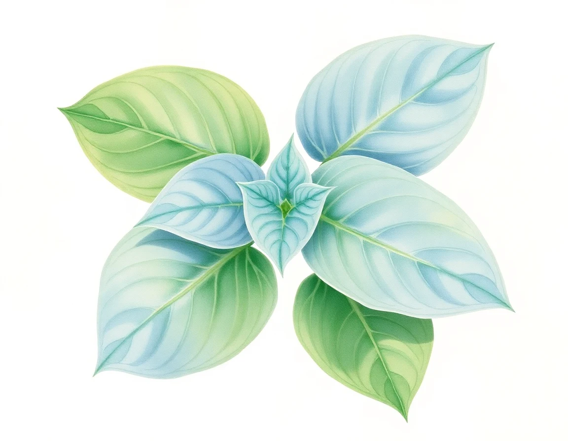 Watercolor illustration of Hosta 'Status Quo'
