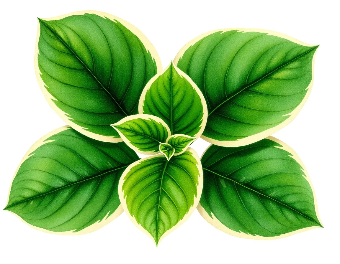 Watercolor illustration of Hosta 'Steffi'