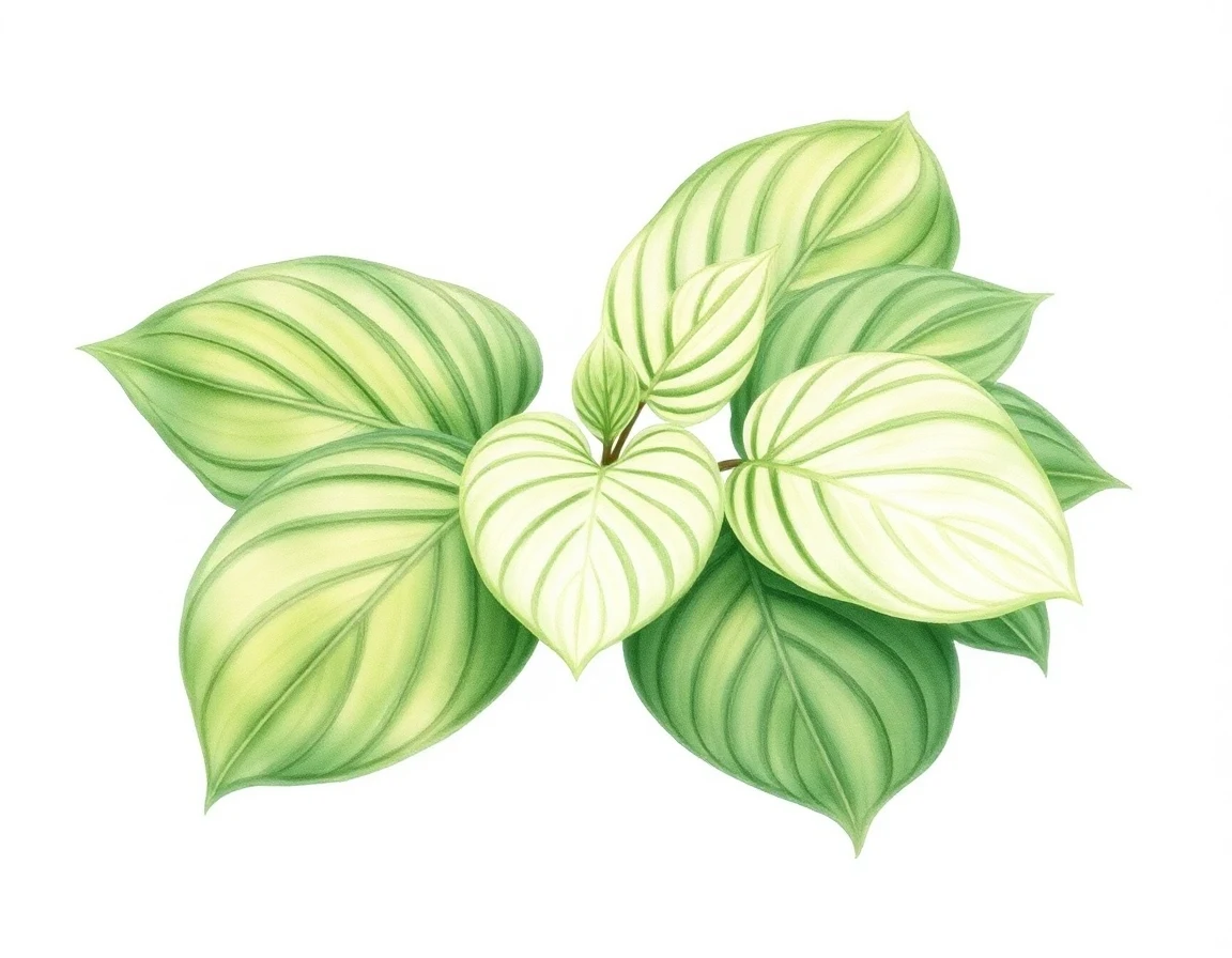 Watercolor illustration of Hosta 'Stingray'