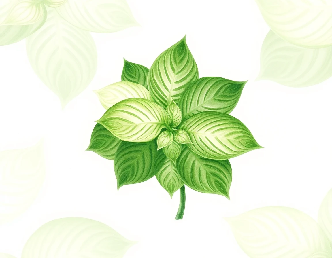 Watercolor illustration of Hosta 'Stirfry'
