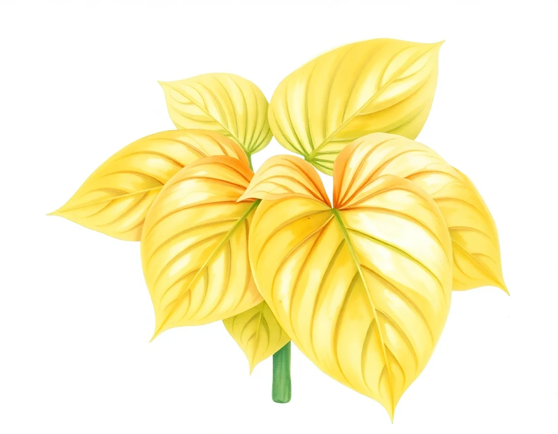 Watercolor illustration of Hosta 'Straka Gold'