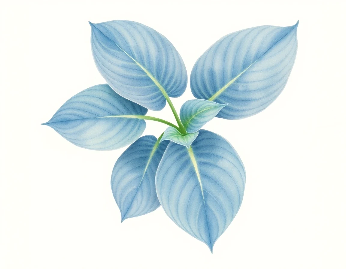 Watercolor illustration of Hosta 'Striped Weasel'