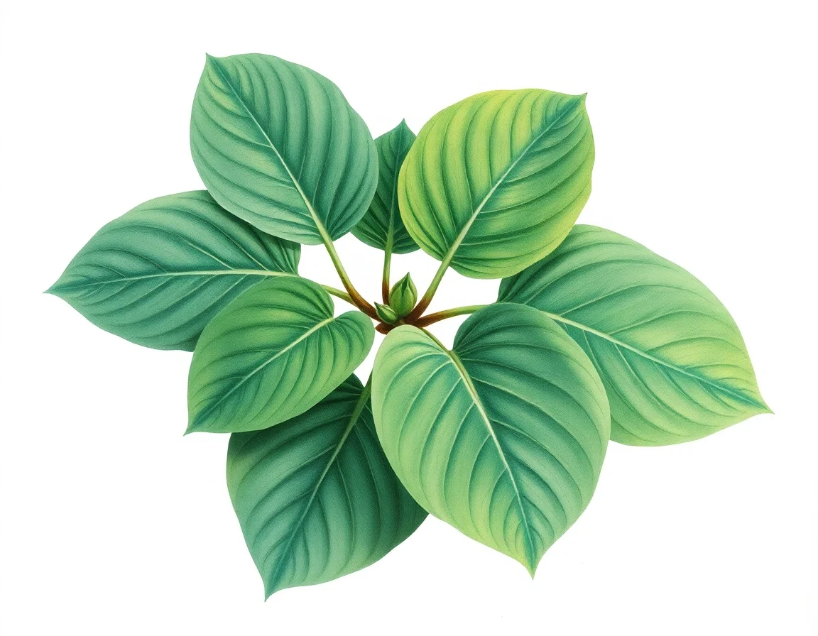 AI-generated watercolor illustration of Hosta 'Striptease' (not a photograph)
