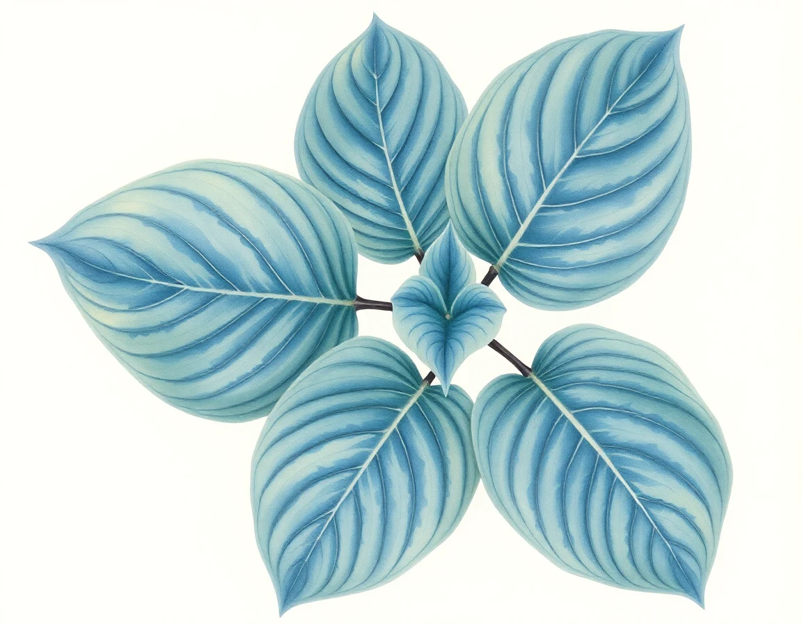 Watercolor illustration of Hosta 'Sturtevant'