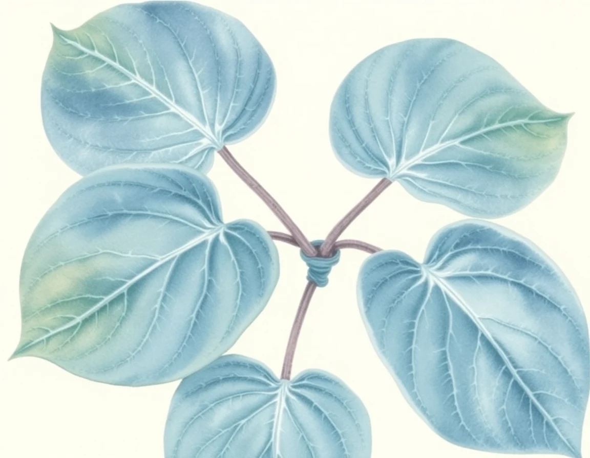 Watercolor illustration of Hosta 'Subterranean Pool'