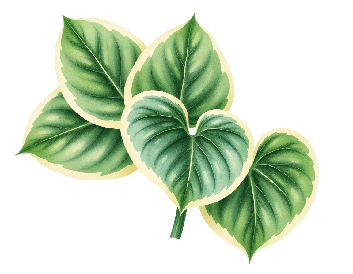 Watercolor illustration of Hosta 'Sugar and Spice'