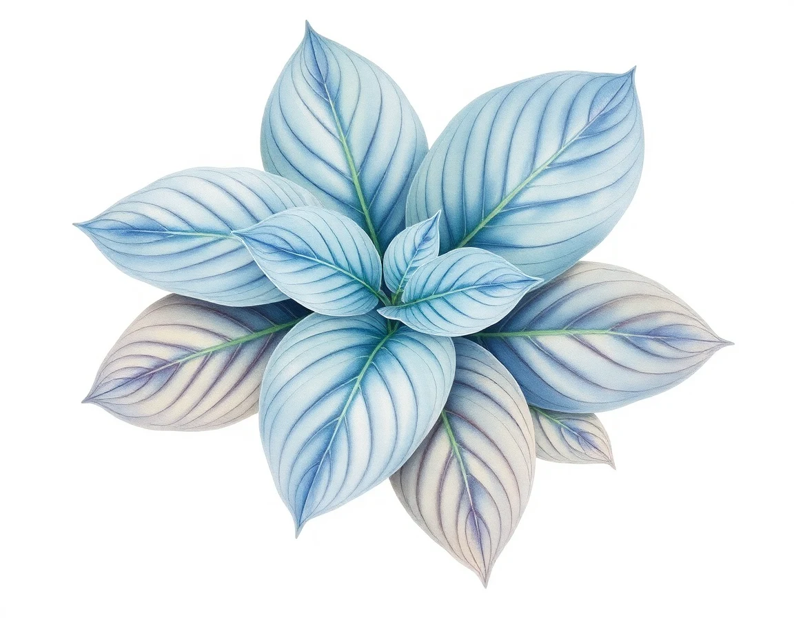 Watercolor illustration of Hosta 'Sugar Daddy'