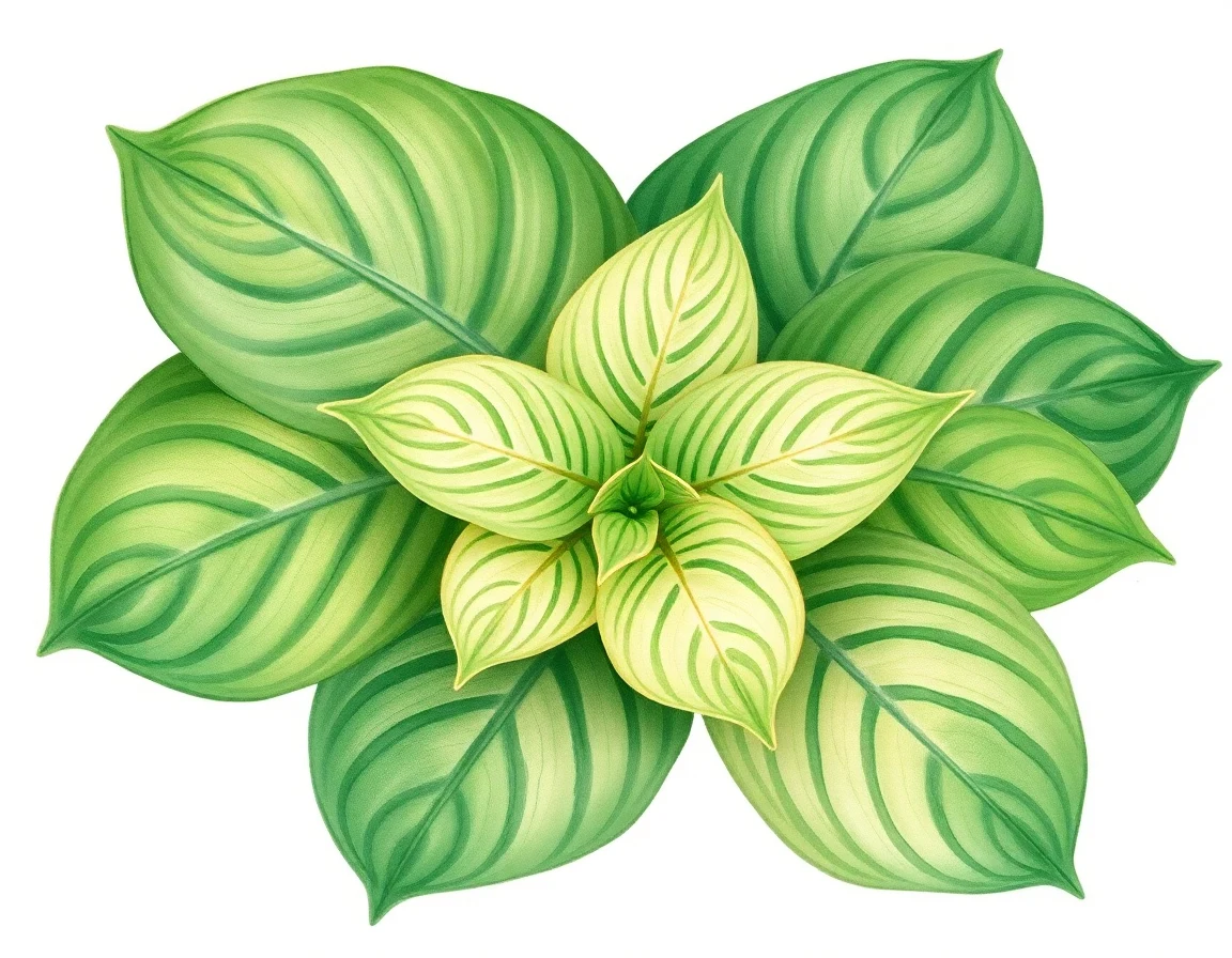Watercolor illustration of Hosta 'Sugar Plum Fairy'