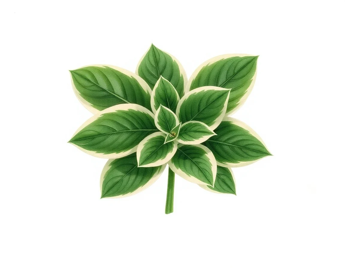 Watercolor illustration of Hosta 'Suliban'