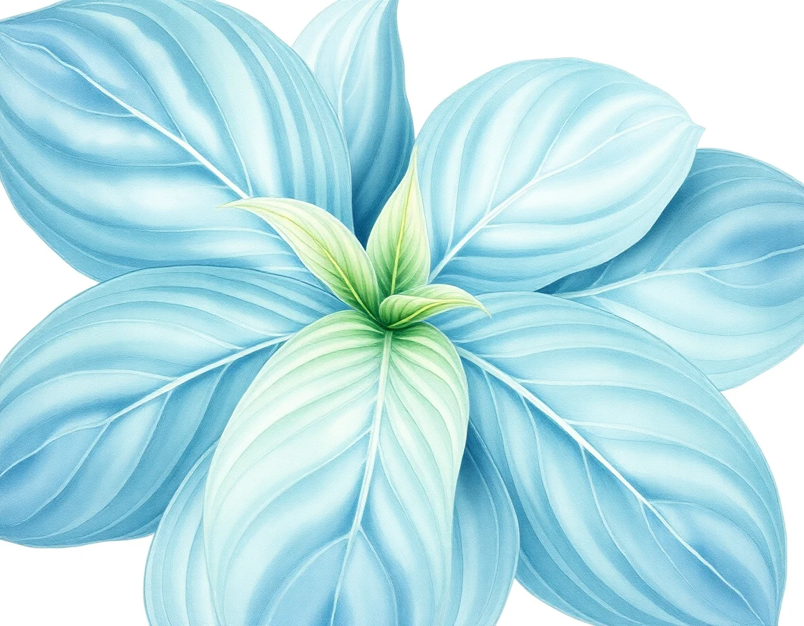 Watercolor illustration of Hosta 'Sum It Up'