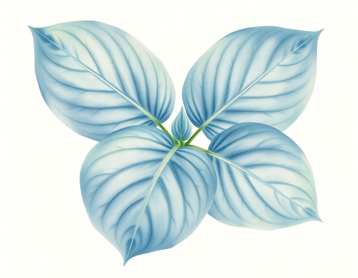 Watercolor illustration of Hosta 'Summa Cum Laude'