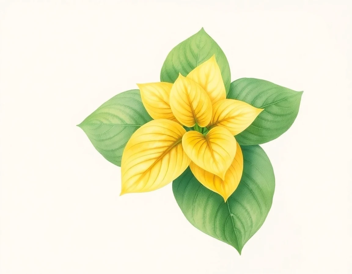 Watercolor illustration of Hosta 'Summer Breeze'