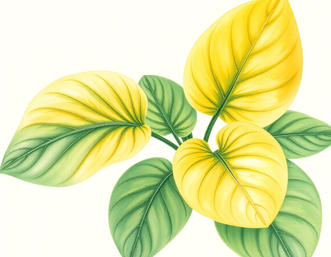 Watercolor illustration of Hosta 'Summer Showcase'