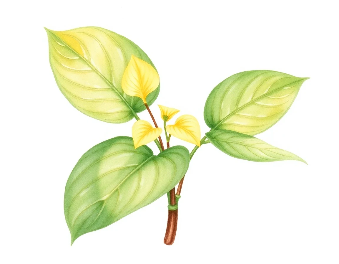 Watercolor illustration of Hosta 'Sun Catcher'